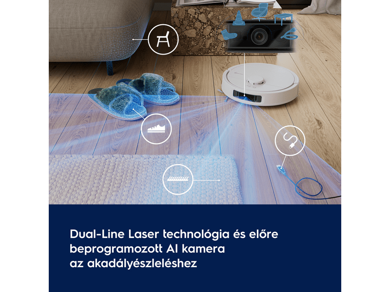 Electrolux ER81UW3SW 800 LiDAR robotporszívó, fehér