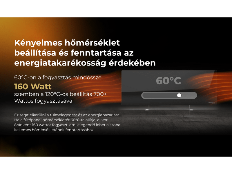 Aeno AGH2S Premium Eco Smart Infravörös/konvekciós fűtőpanel, fekete