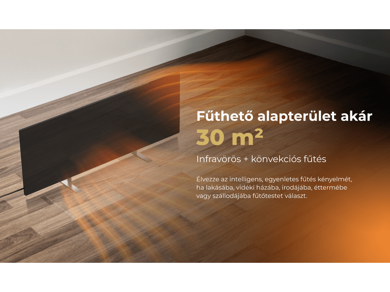 Aeno AGH2S Premium Eco Smart Infravörös/konvekciós fűtőpanel, fekete