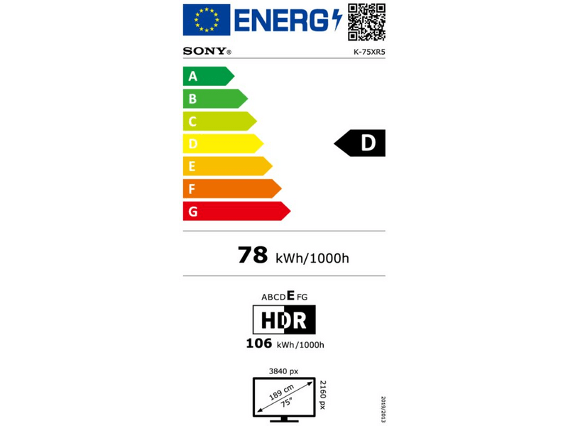 Sony Bravia 5 K-75XR55BP 75" XR Mini LED 4K HDR TV