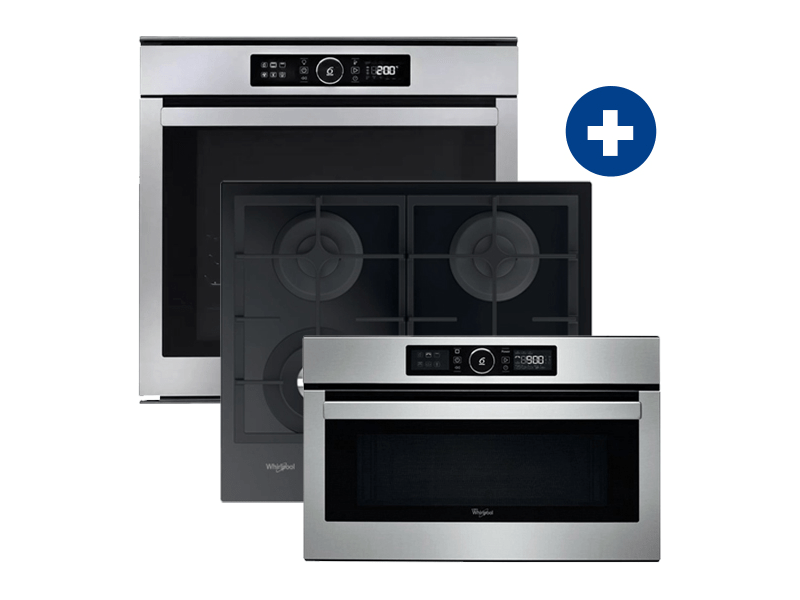 Whirlpool AKZM8480IX Beépíthető sütő + Whirlpool GOFL629/NB1 gázfőzőlap + Whirlpool AMW730/IX mikrohullámú sütő