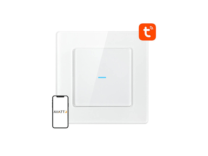 Avatto N-TS10-W1 Érintőkapcsoló Single, WiFi, TUYA, fehér