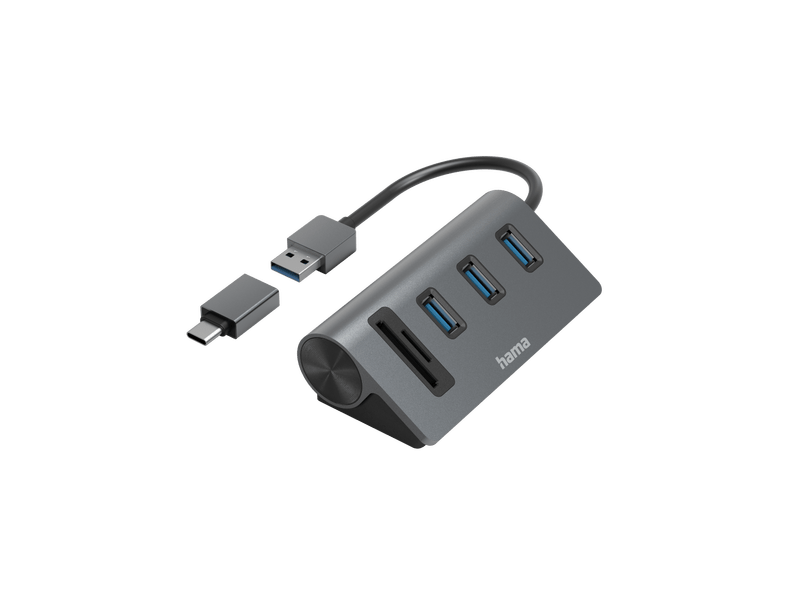 Hama 200140 USB 3.2 GEN1 HUB+čitač memorijskih kartica+USB-C OTG adapter