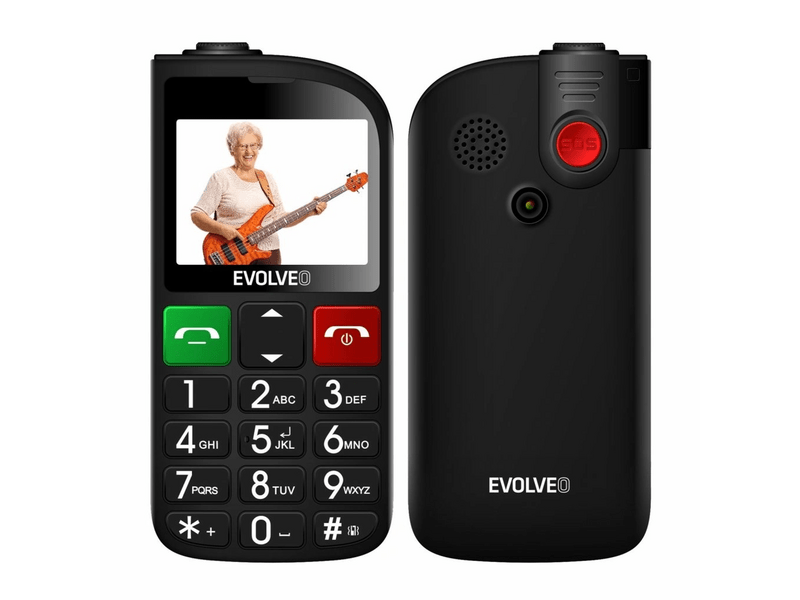 Evolveo EasyPhone FL nyomógombos mobiltelefon, fekete (SGM EP-801-FLB)