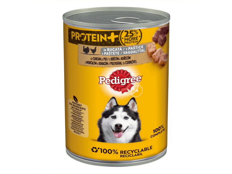 Pedigree kutya konzerv eledel pulykával és csirkével felnőtt kutyák számára, 800 g (437501)