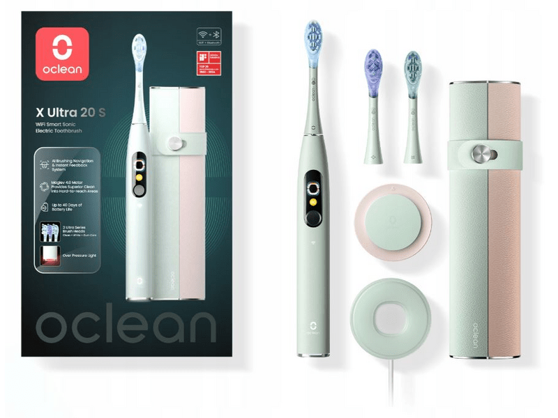 Oclean X Ultra 20S set soničnih četkica za zube, zelene boje