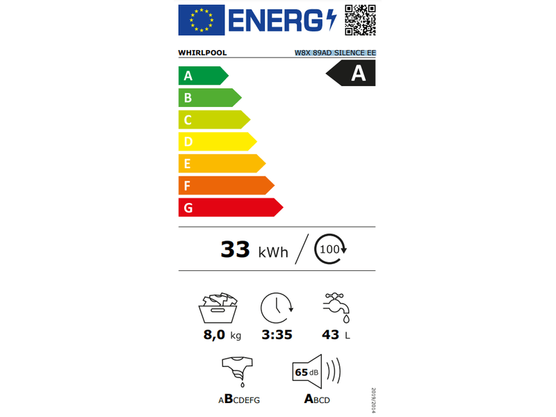 Whirlpool W8X89ADSILENCE Elöltöltős mosőgép
