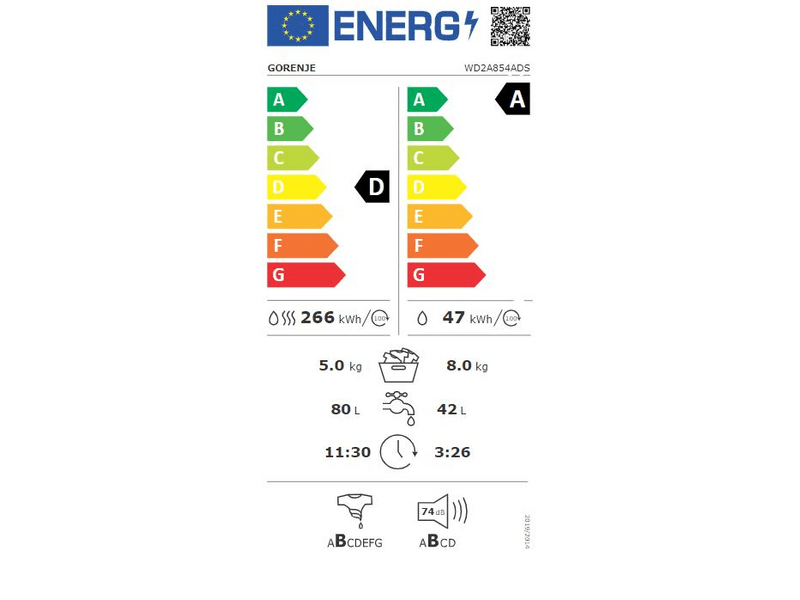 Gorenje WD2A854ADS Mosó- és szárítógép