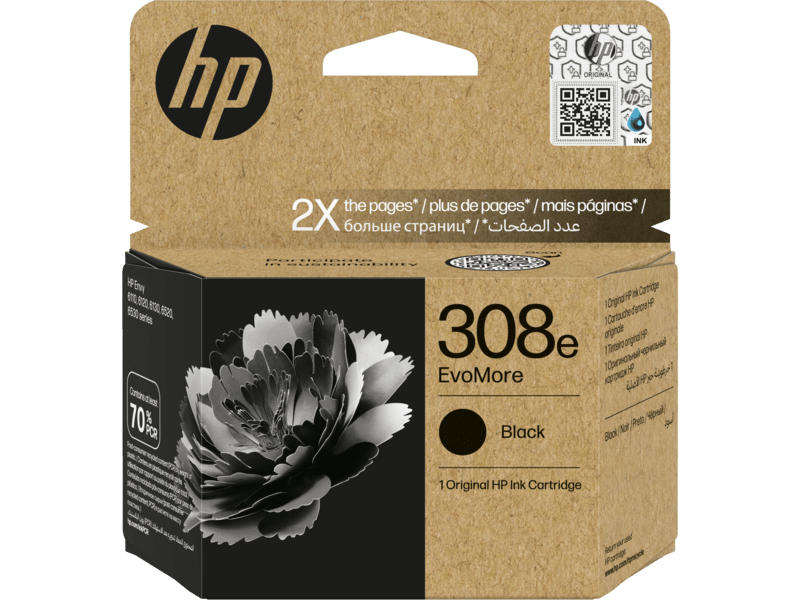 HP 308e EvoMore fekete eredeti tintapatron (7FP22UE)