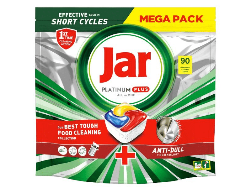 Jar Platimun Plus All In One Lemon mosogató tabletta, 90 db