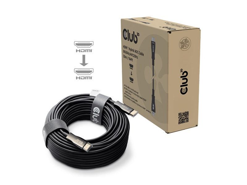 Club 3D Ultra High Speed 4K120Hz, 8K60Hz, 48Gbps HDMI 2.1 Kábel 50m (CAC-1393)