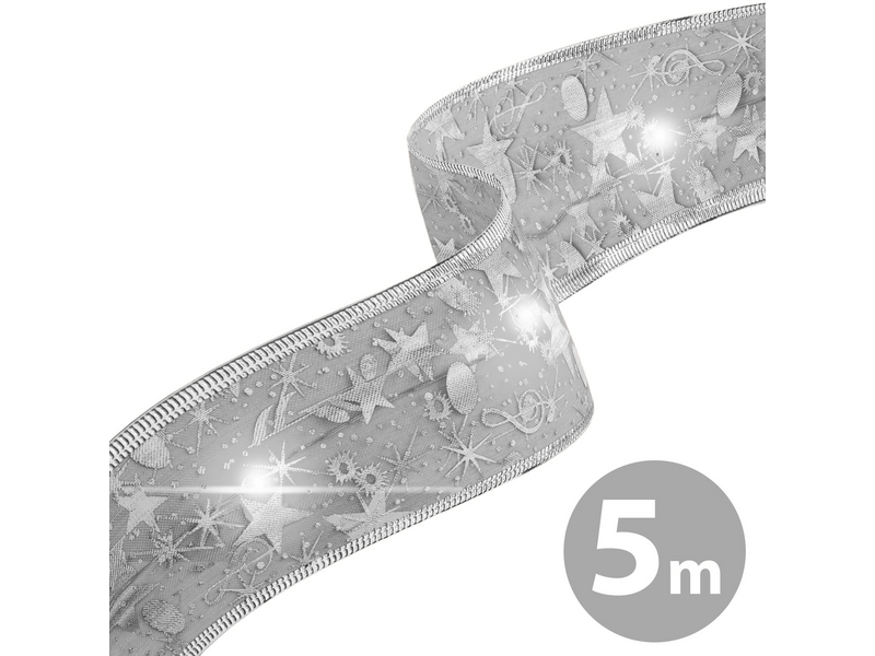 Family Karácsonyi LED-es szalag - ezüst - 5 m x 5 cm - 50 LED - USB (58933L)