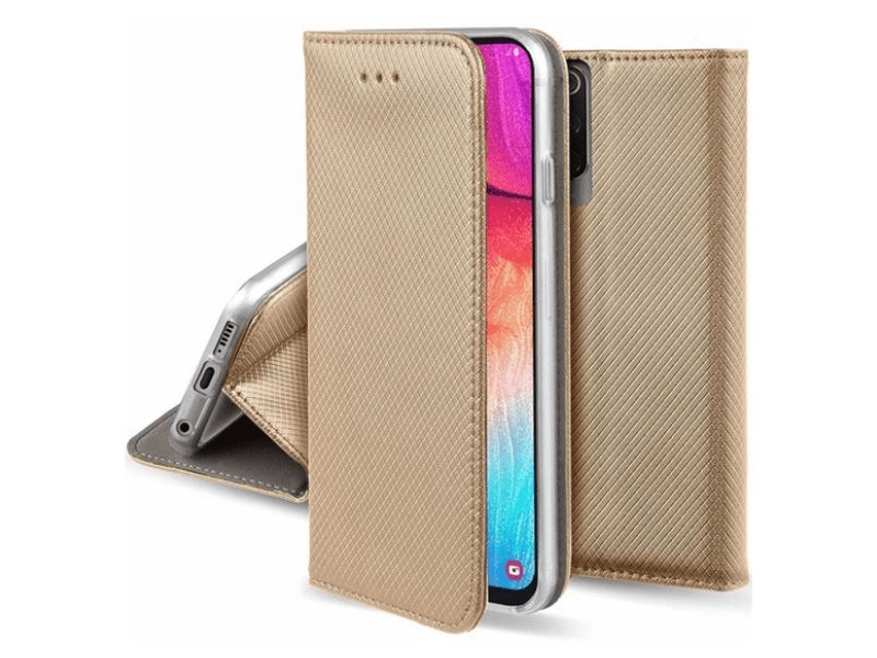 Gigapack GP-138684 Xiaomi Redmi Note 12 4G bőr hatású flip tok, arany