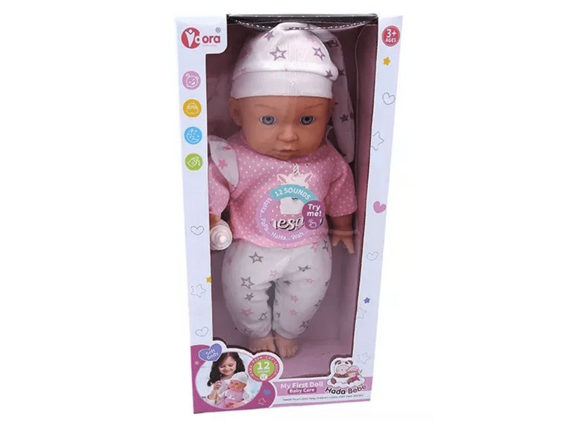 Hangot adó játékbaba lámakornis ruhában - 35 cm (WZB102-10)