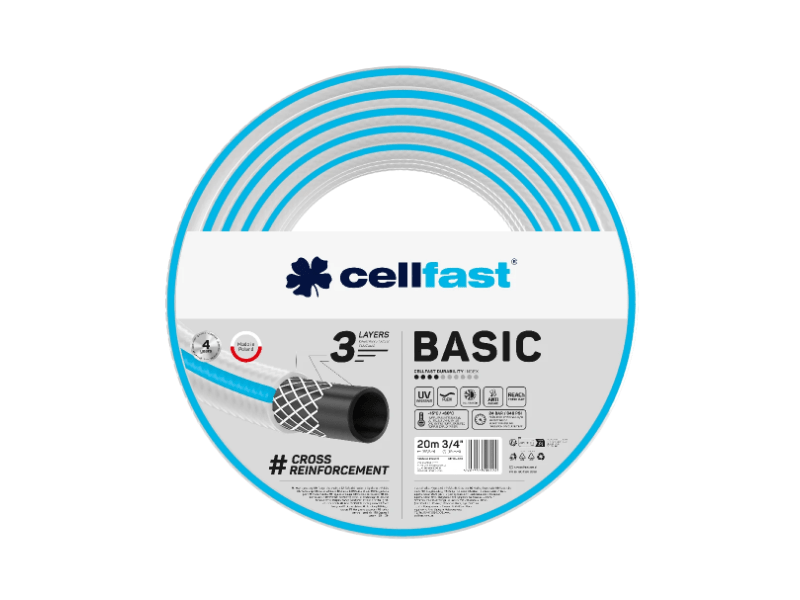 Cellfast Basic 3 rétegű locsolótömlő, 3/4