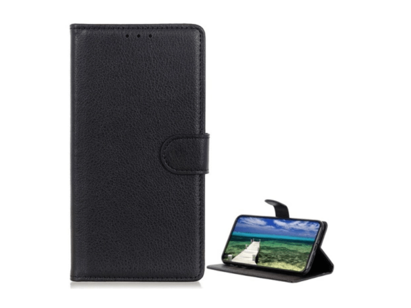Gigapack Xiaomi Poco F6 Bőr hatású flip tok, fekete (GP-159158)