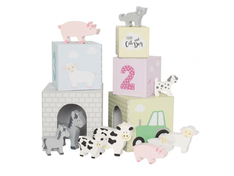 Toronyépítő kocka háziállatokkal (C2504)
