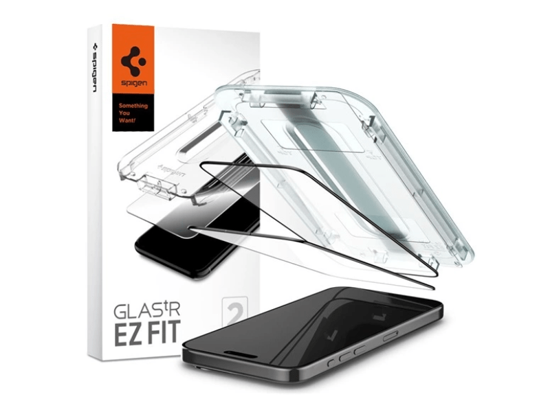 Spigen Apple iPhone 15 Pro képernyővédő üveg 2db (AGL06893)