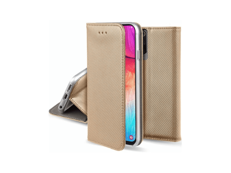 Gigapack Oppo Reno 12 5G Bőr hatású álló tok, arany (GP-160738)