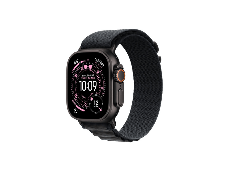 Apple Watch Ultra 3 GPS + Cellular – 49 mm-es fekete titántok, fekete alpesi pánt – S (MF0Q4QH/A)