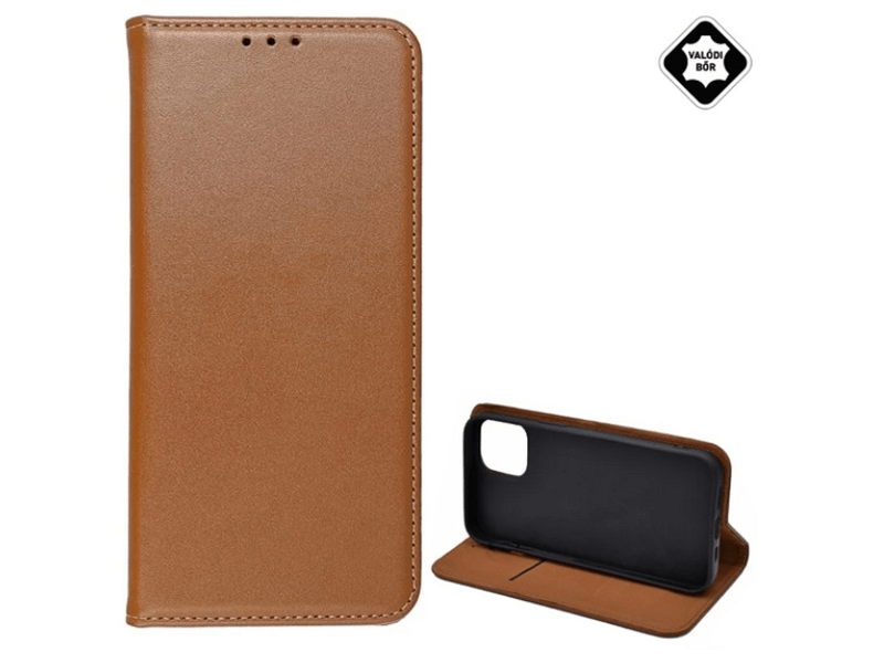 Gigapack Apple iPhone 14 Bőr flip tok, barna (GP-139653)