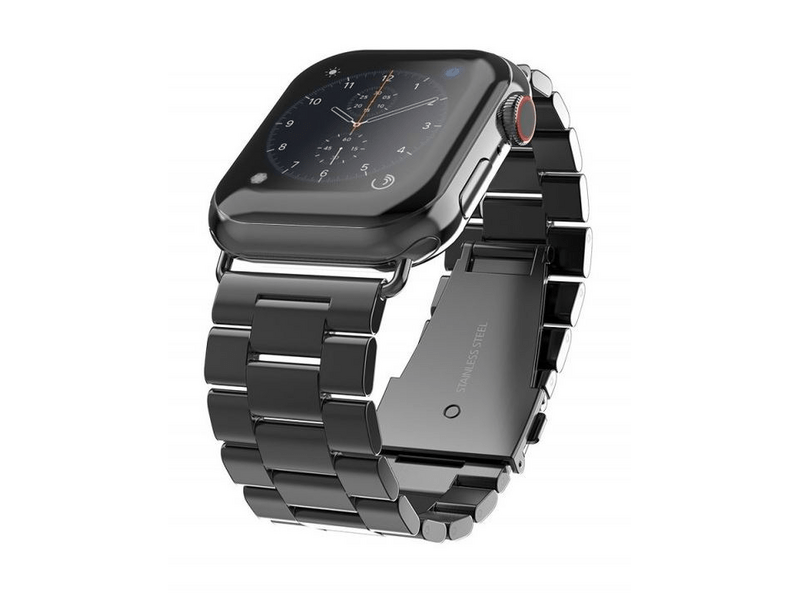 Swissten Apple Watch fém szíj, 42-44 mm, fekete (46000311)