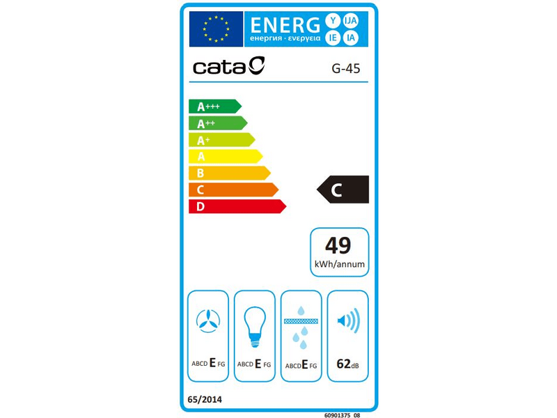 CATA G-45 X/L Beépíthető páraelszívó, Inox