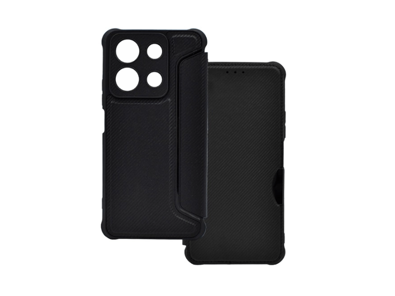 Gigapack Xiaomi Redmi Note 13 4G Bőr hatású flip tok, fekete (GP-153995)