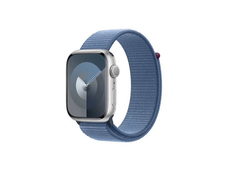 Apple Watch Series 9 (2023) GPS – 45 mm-es ezüst alumíniumtok, télkék sportpánt (MR9F3QH/A)