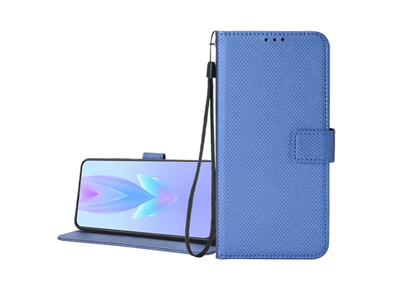 Gigapack Tecno Spark Go 2023 Bőr hatású flip tok, sötétkék (GP-157929)