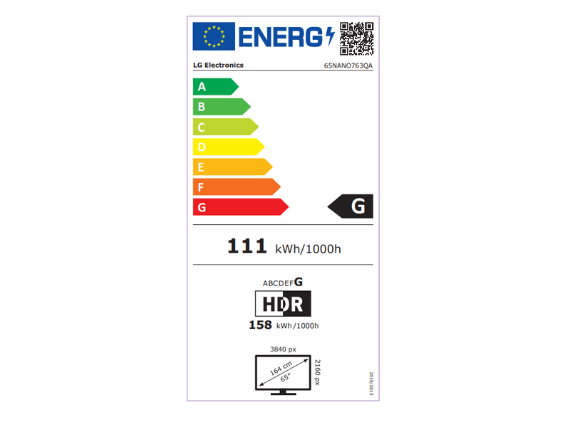 LG 65NANO763QA 65'' 4K HDR Smart NanoCell TV