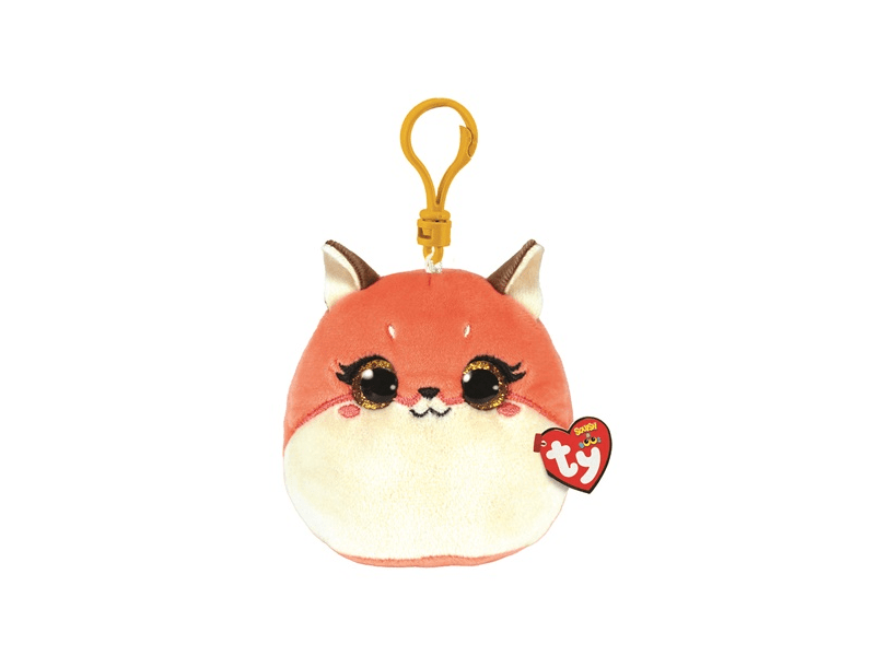 TY Squishy Beanie plüss clip - rózsaszín róka