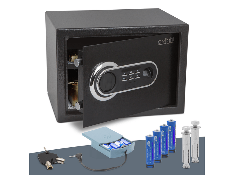 Delight 55582 Digitális széf ujjlenyomat olvasóval és gombsorral