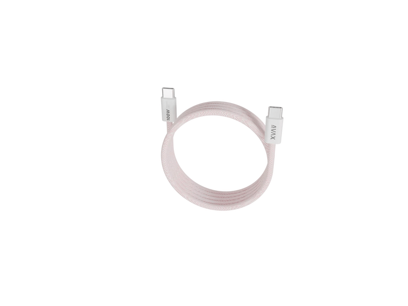Avax CB610P MAGNETY 100W USB-C mágneses gyorstöltő kábel, rózsaszín