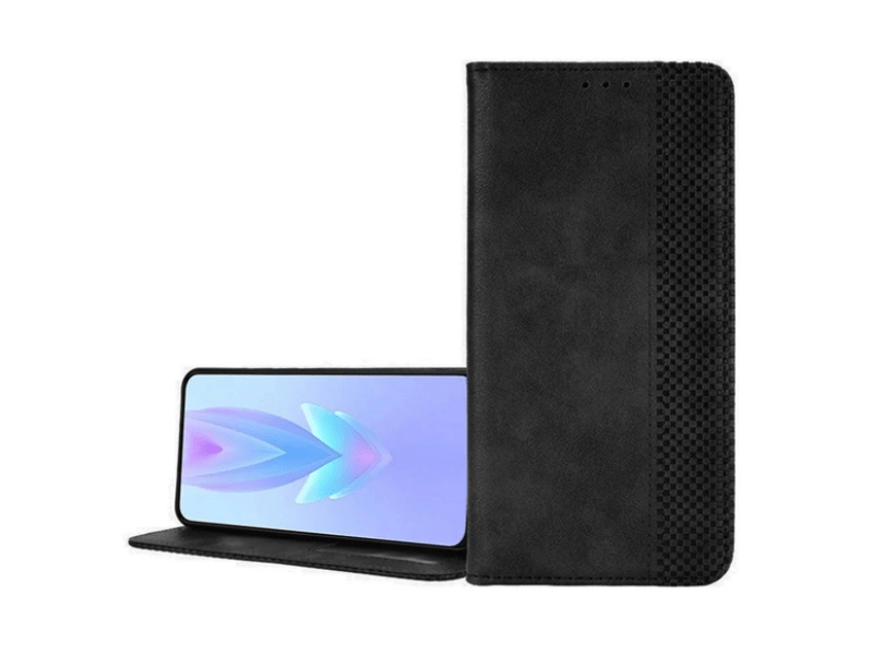 Gigapack Tecno Spark Go 2023 Bőr hatású flip tok, fekete (GP-157953)