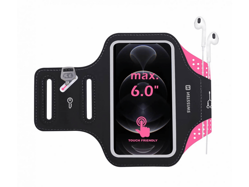 Swissten 32903600 telefontartó karpánt, fekete-rózsaszín, 6.0