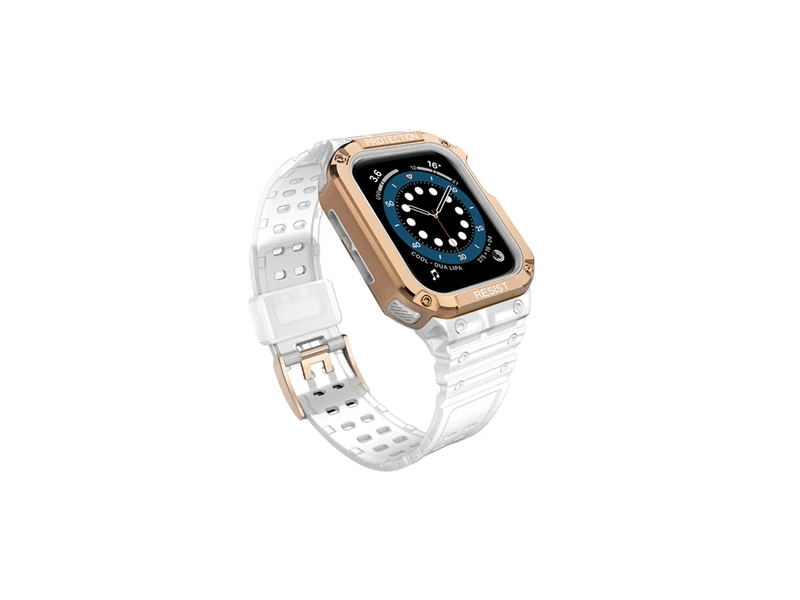 Gigapack Apple Watch pótszíj+keret, átlátszó-rozéarany (GP-141549)