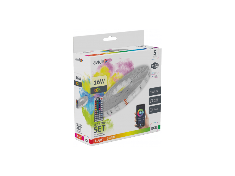 Avide LED traka u blisteru, 12V, 16W, RGB, 5m (ALSB5050RGBTUYA44-5M)