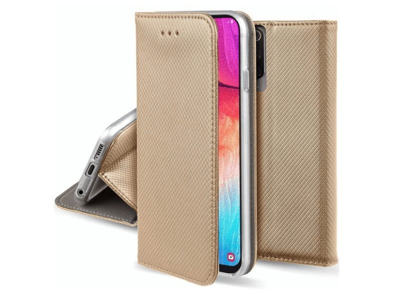 Gigapack Motorola Edge 50 Pro 5G Bőr hatású flip tok, arany (GP-157082)