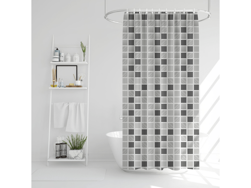 Family 11528C Zuhanyfüggöny - négyzet mintás - 180 x 180 cm