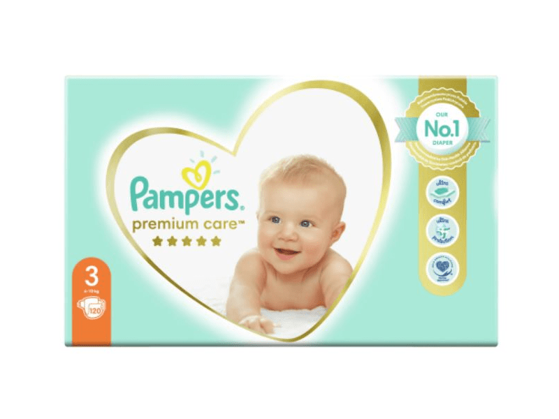 Pampers Premium Care Pelenka, 3-as Méret (Midi), 120 db