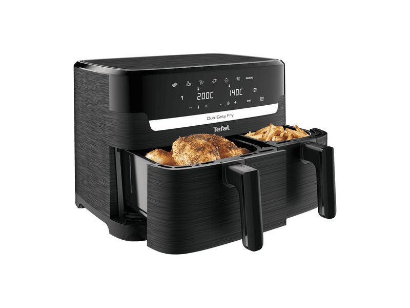 Tefal EY901N10 Dual Easy Fry Forrólevegős fritőz, fekete