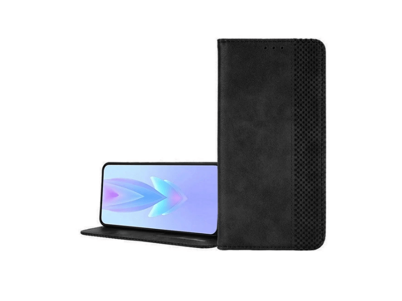 Gigapack Huawei Nova 12i Bőr hatású flip tok, fekete (GP-158301)