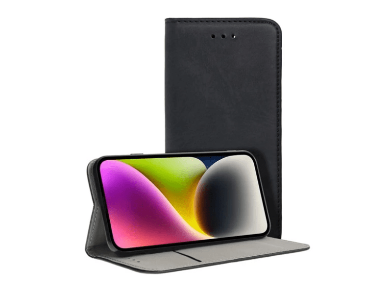 Gigapack Huawei Nova 12 SE Bőr hatású flip tok, fekete (GP-158294)