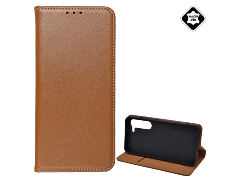Gigapack Samsung S23 Bőr flip tok, barna (GP-139664)