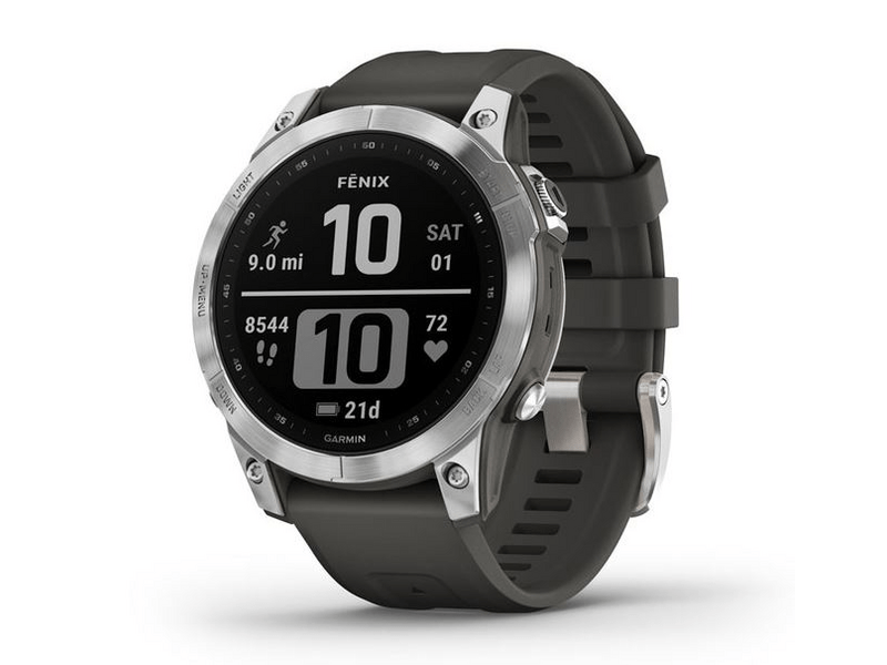 Garmin Fenix 7 Okosóra, Ezüst, Grafit színű szilikon szíj (010-02540-01)