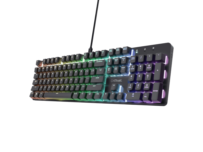 Trust GXT 871 Zora Mechanikus gaming billentyűzet, fekete (25683)