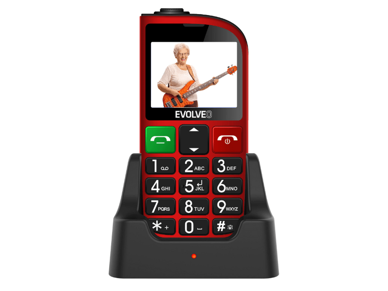 Evolveo EP800 EasyPhone FM Mobil idősek számára, piros