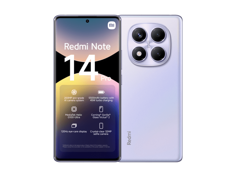 Xiaomi Redmi Note 14 Pro 8/256GB Okostelefon, Lila (MZB0IVXEU)