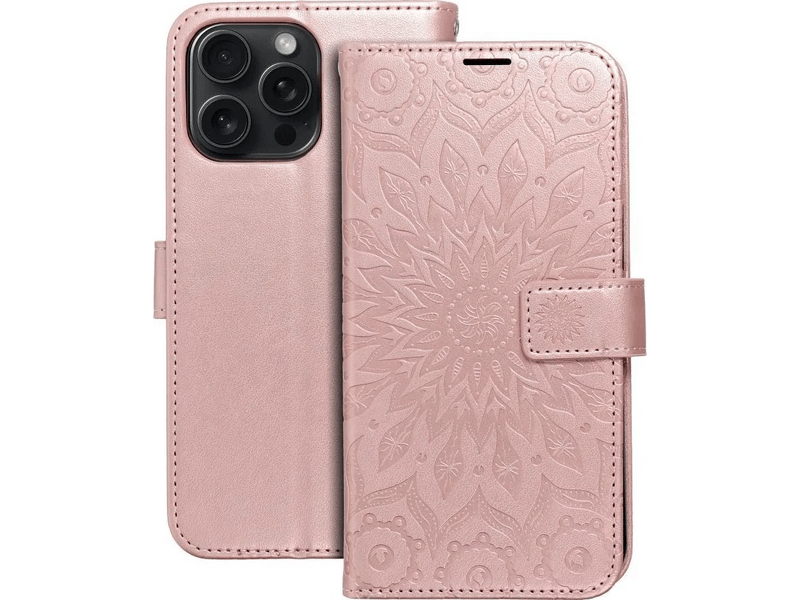Gigapack Apple iPhone 15 Pro Max Flip tok mandala, rozéarany (GP-145041)
